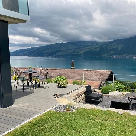 Moderne Unterkunft Mit Panoramablick Auf Thunersee Krattigen Dış mekan fotoğraf