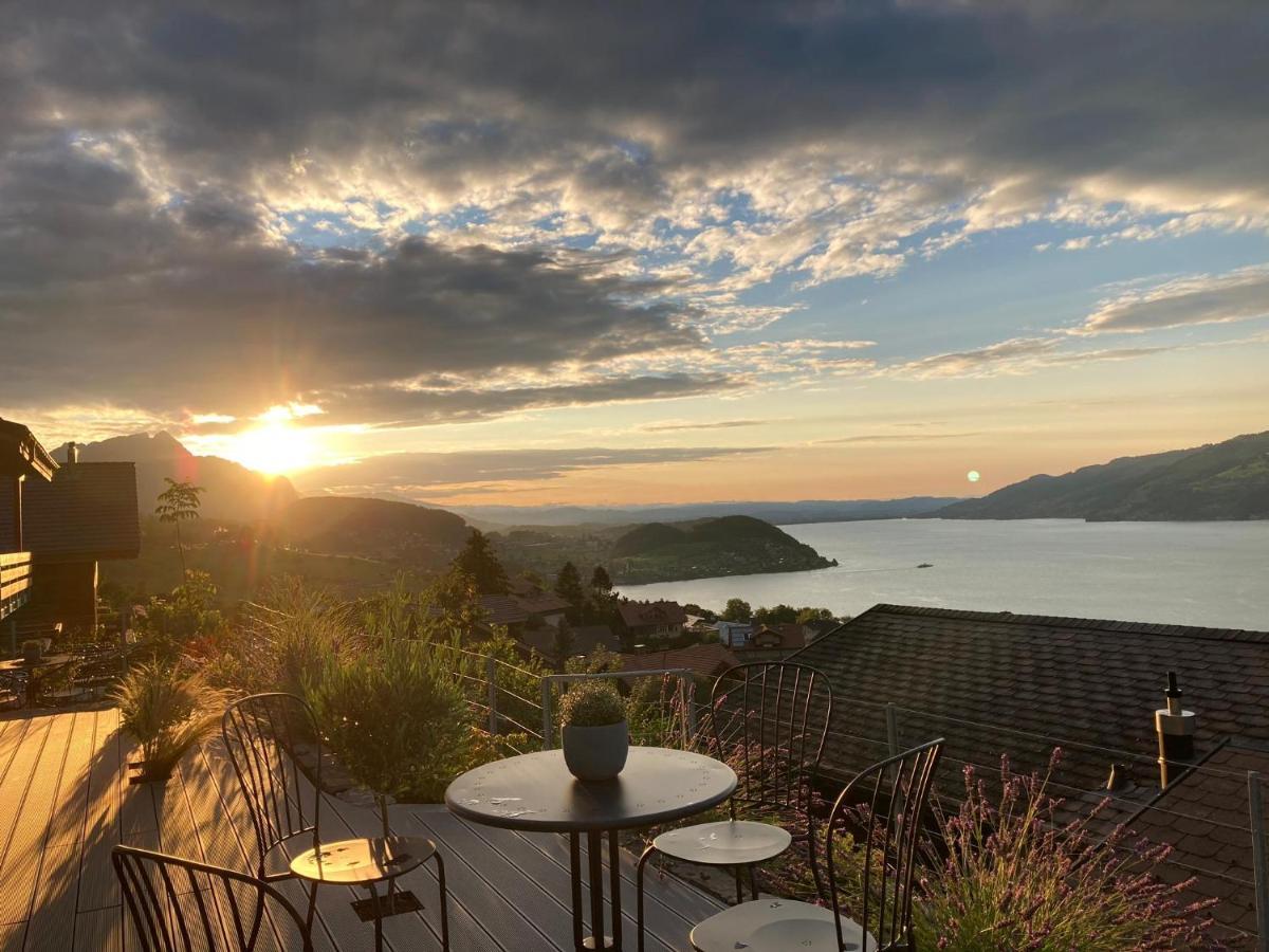 Moderne Unterkunft Mit Panoramablick Auf Thunersee Krattigen Dış mekan fotoğraf