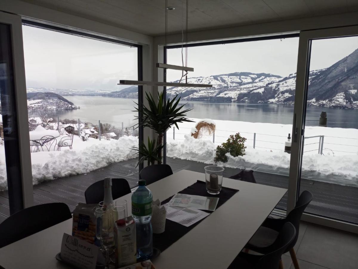 Moderne Unterkunft Mit Panoramablick Auf Thunersee Krattigen Dış mekan fotoğraf