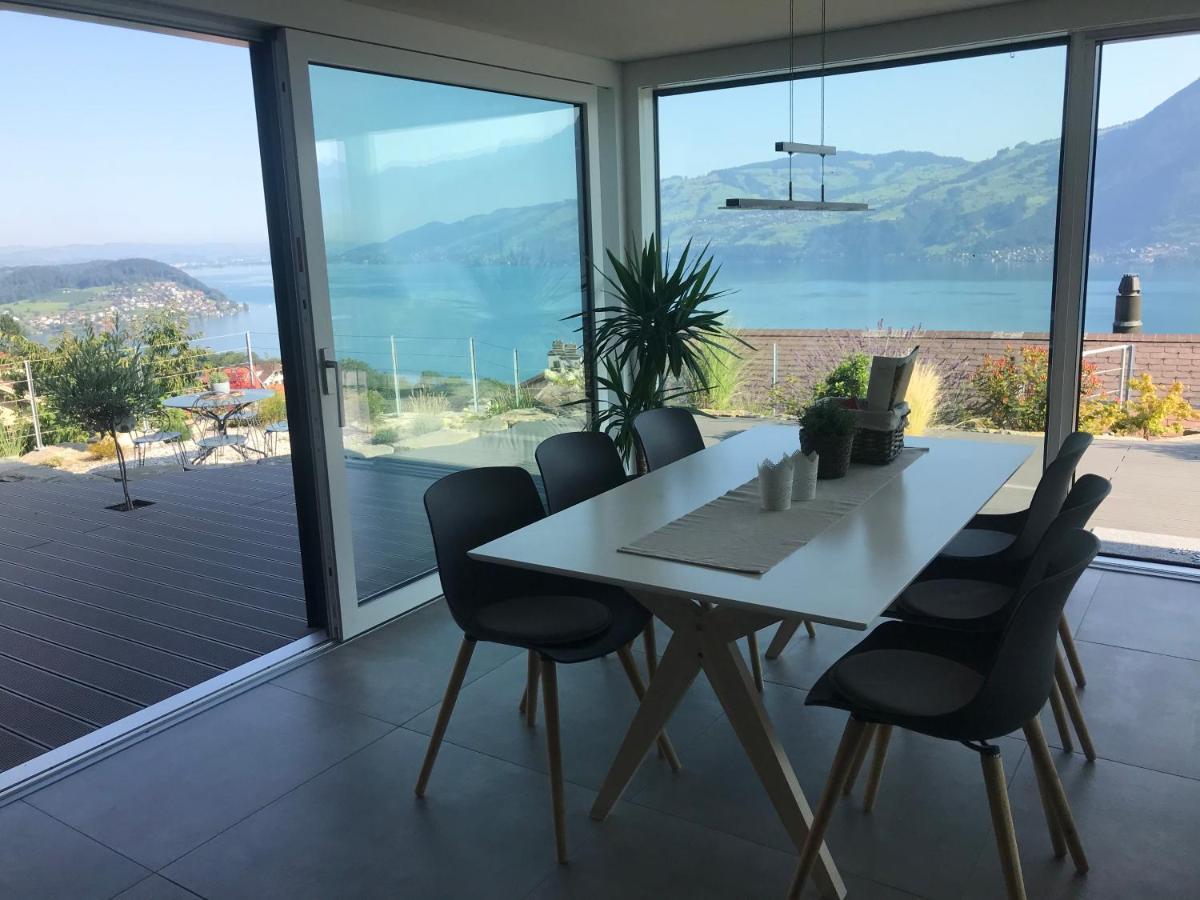 Moderne Unterkunft Mit Panoramablick Auf Thunersee Krattigen Dış mekan fotoğraf