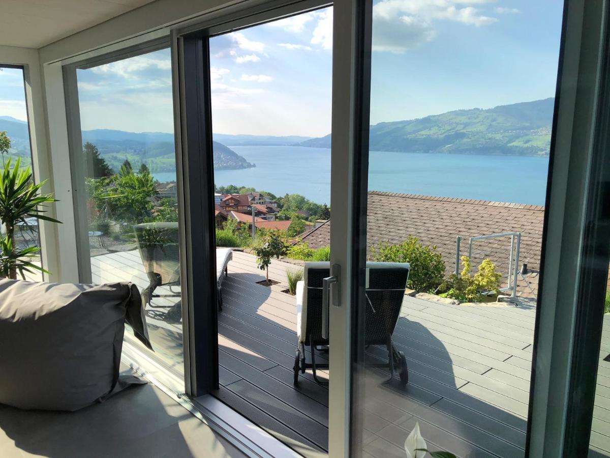 Moderne Unterkunft Mit Panoramablick Auf Thunersee Krattigen Dış mekan fotoğraf
