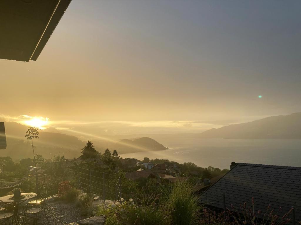 Moderne Unterkunft Mit Panoramablick Auf Thunersee Krattigen Dış mekan fotoğraf