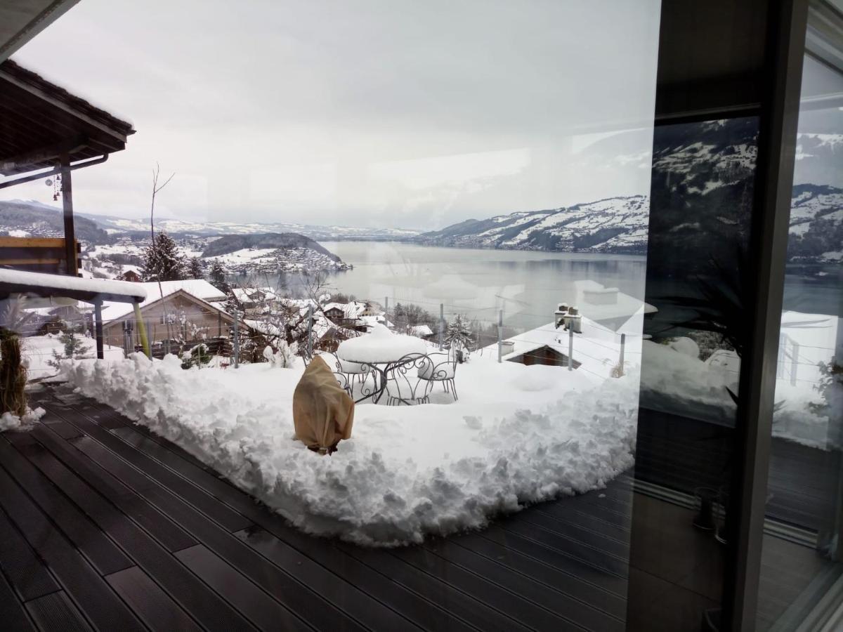 Moderne Unterkunft Mit Panoramablick Auf Thunersee Krattigen Dış mekan fotoğraf